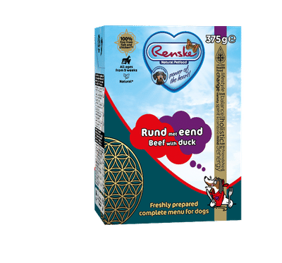 Renske vers hondenvoer rund met eend 375 gram - natvoer honden