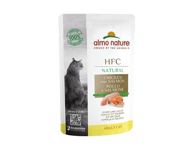 Almo Nature HFC kat pouch kip&zalm 55gr - natvoer katten