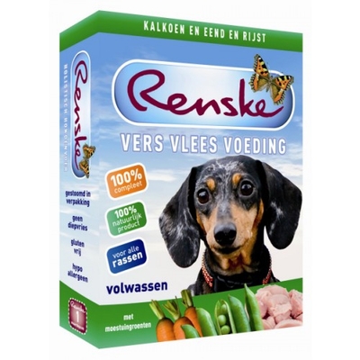 Renske Vers Vlees Kalkoen & Eend 395 gram - natvoer honden