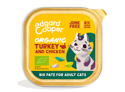 Edgard & Cooper biologisch kalkoen en kip paté nat kat kuipjes 16 x 85gr - natvoer katten