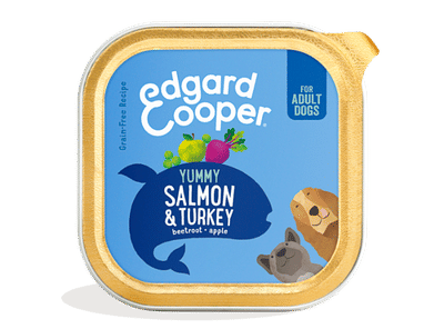 Edgard & Cooper hond Zalm & kalkoen Kuipje 18x300gr - natvoer honden