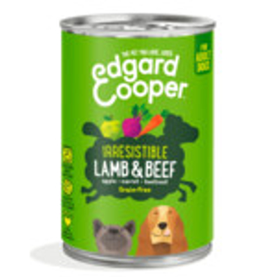 6x Edgard & Cooper Blik Vers Vlees Hondenvoer Lam - Rund 400 gr - natvoer honden