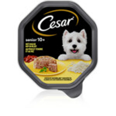 Cesar Senior in Gelei Kuipje Kip en Rijst 150 gr - natvoer honden