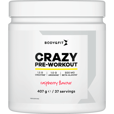 Body & Fit Crazy Pre Workout Eiwitpoeder Raspberry - 37 scoops