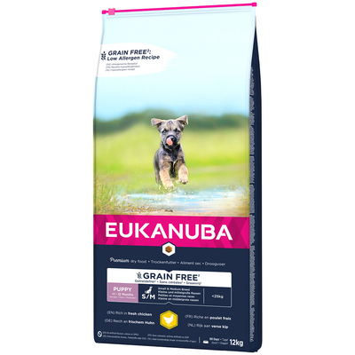 Eukanuba Grain Free Puppy Small / Medium Breed Kip 12 kg - hondenbrokken