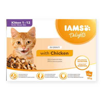 IAMS Delights pouch kitten kip in saus - 12 x 85 gram - natvoer katten
