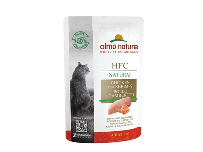 Almo Nature HFC kat Pouch Kip&Garnaal 55gr - natvoer katten