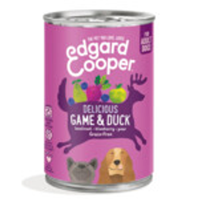 6x Edgard & Cooper Blik Vers Vlees Hondenvoer Wild - Eend 400 gr - natvoer honden