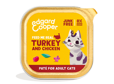 Edgard & Cooper kalkoen en kip paté kat natvoer kuipjes 16 x 85gr - natvoer katten