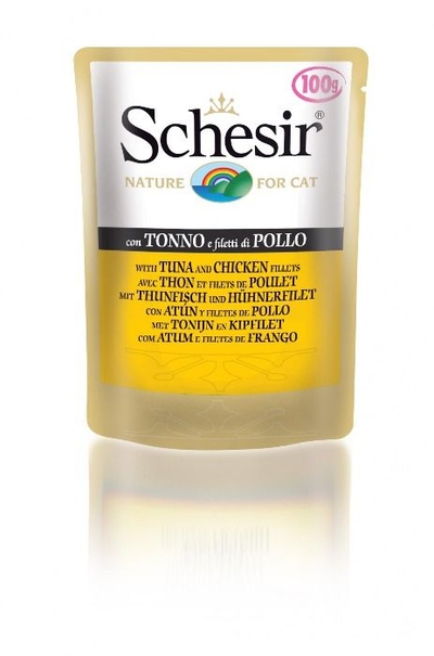 Schesir Kat Pouch Tonijn/Kip 85gr - natvoer katten