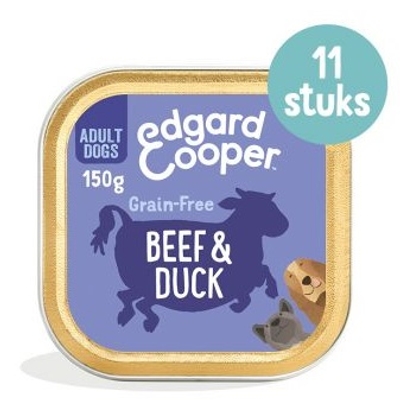 Edgard & Cooper hond Rund & Eend Kuipje 11 x 150gr - natvoer honden