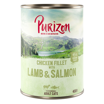 6 x 400 g Purizon Adult voor een speciale prijs! - Kipfilet met Zalm & Lam - natvoer katten