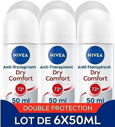 NIVEA Dry Comfort anti-transpirant deodorant 6 x 50 ml, deo-bal voor vrouwen bescherming 72H, deodorant voor vrouwen met alcoholvrije formule voor alle huidtypes