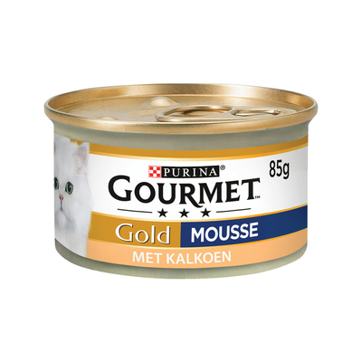 GOURMET Gold Mousse - Kalkoen - 24 x 85 gram - natvoer katten
