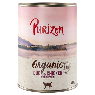Purizon Organic Eend en kip met courgette (6 x 400 g) - natvoer katten