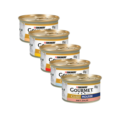 GOURMET Gold Mousse - Zalm - 24 x 85 gram - natvoer katten