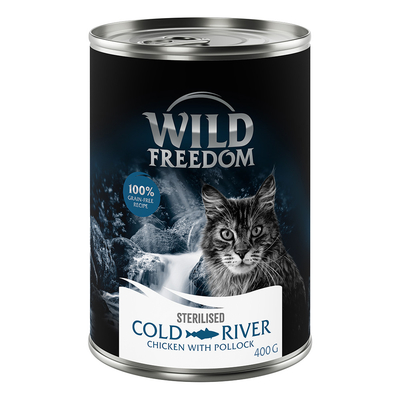 Wild Freedom Adult Sterilised 6 x  400 g - Graanvrij - Cold River Sterilised - Zalm & Kip - natvoer katten