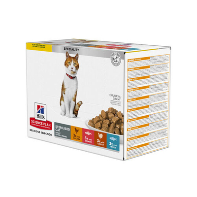 Hill's Science Plan - Feline Adult - Sterilised Fav. Selection 12x85g - natvoer katten
