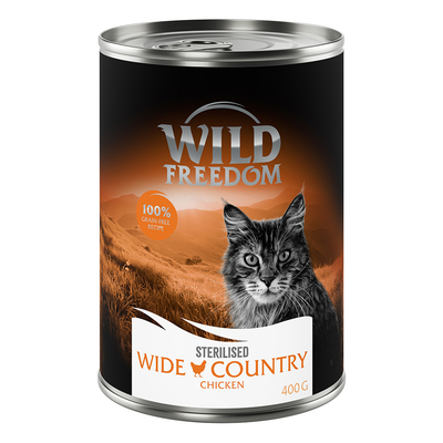 Wild Freedom Adult Sterilised 6 x  400 g - Graanvrij - Wide Country Sterilised - Kip puur - natvoer katten