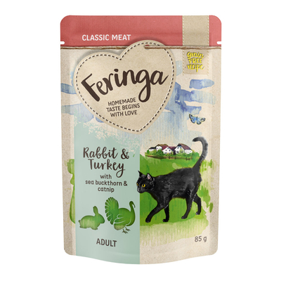 12x85g Maaltijdzakjes Konijn & Kalkoen Feringa Kattenvoer - natvoer katten