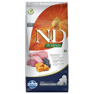2x12kg Farmina N&D Pumpkin Puppy Medium & Maxi met Lam en Bosbes Droog Hondenvoer - hondenbrokken