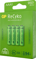 GP Recyko Aaa 950 Mah oplaadbare batterijen - 4 stuks