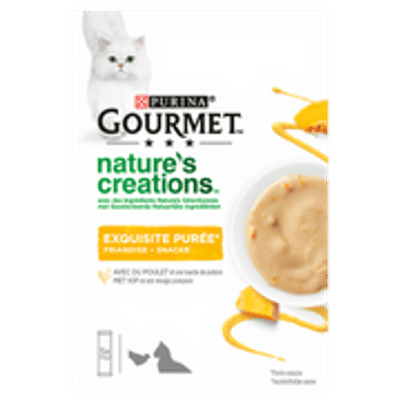Gourmet Nature's Creations Puree met Kip en Pompoen 5 x 10 gram - natvoer katten
