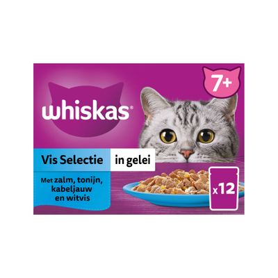 Whiskas 7+ Selectie in gelei - Vis - 12 x 85 g - natvoer katten