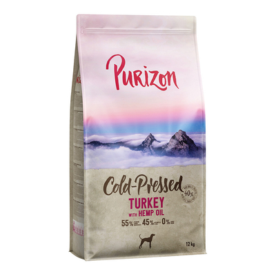 Purizon Coldpressed Kalkoen met Hennepolie - 12 kg - hondenbrokken