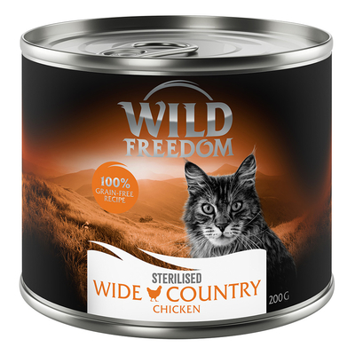 Wild Freedom Adult Sterilised 6 x 200 g - Graanvrij - Wide Country Sterilised - Kip Puur - natvoer katten