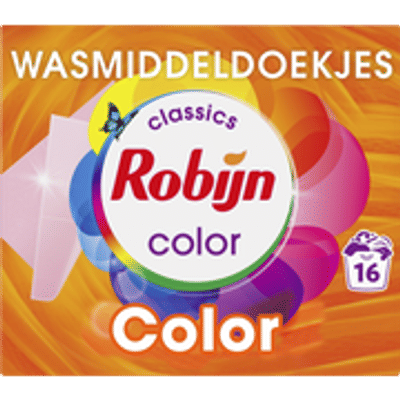 Robijn Wasmiddel doekjes color  wascapsules gekleurde was - 16 wasbeurten