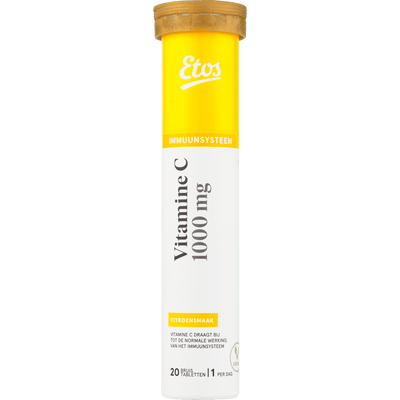Etos Vitamine C 1000 mg Bruistablet Citroen 20 stuks