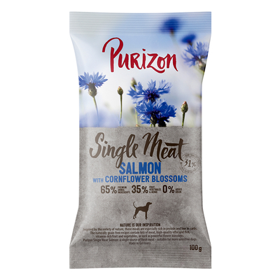 Probeer Purizon nu! - Single Meat Zalm met Korenbloembloesem 100 g - hondenbrokken