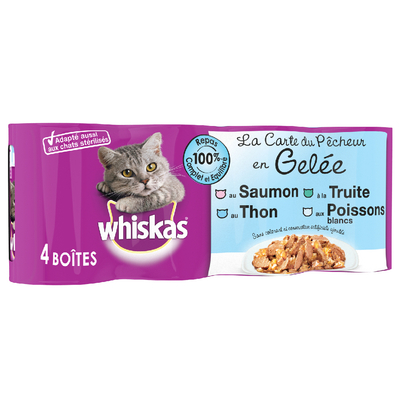 Vis in Gelei (12 x 390 g) Whiskas La Carte 12x390/400g Natvoer Katten - natvoer katten