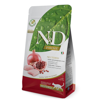 Farmina N&D Graanvrij Gecastreerd met Kip & Granaatappel  - Dubbelpak: 2 x 5 kg - kattenbrokken
