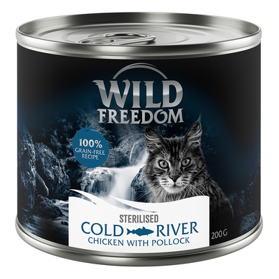 Wild Freedom Adult Sterilised 6 x 200 g - Graanvrij - Cold River - Zalm & Kip - natvoer katten