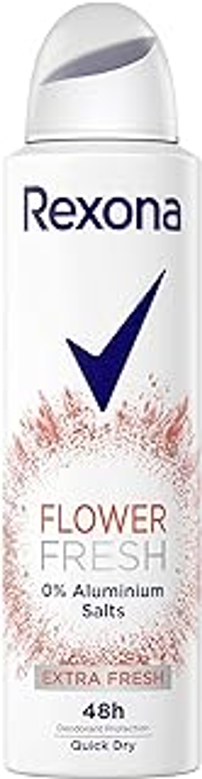 Rexona Deodorant Spray Flower Fresh Deo zonder aluminium met 48 uur bescherming tegen lichaamsgeur, 150 ml, 1 stuk