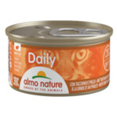 24x Almo Nature Daily Kattenvoer Kalkoen & Kip 85 gr - natvoer katten