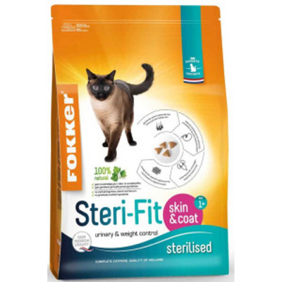 Fokker Steri-Fit Skin & Coat kattenvoer 10 + 2 kg - kattenbrokken