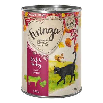 24x400g Classic Meat Herfstmenu Rund & Kalkoen met Pompoen Feringa Kattenvoer nat - natvoer katten