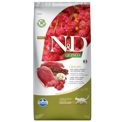 2x5kg Eend, Quinoa, Bilberry en Kamille Urinary Quinoa Farmina N&D - kattenbrokken
