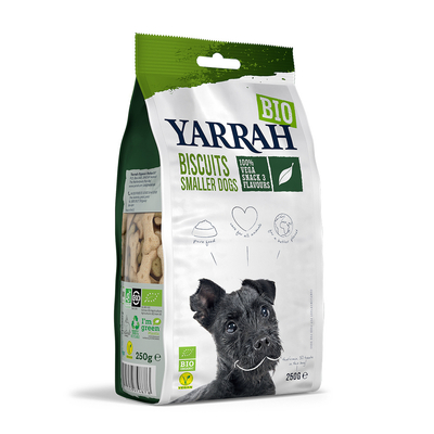 Yarrah  biologische vega hondenkoekjes voor kleinere honden 3 x 250 gr - hondenbrokken