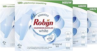 Robijn Wasmiddel doekjes wit  wascapsules witte was - 64 wasbeurten