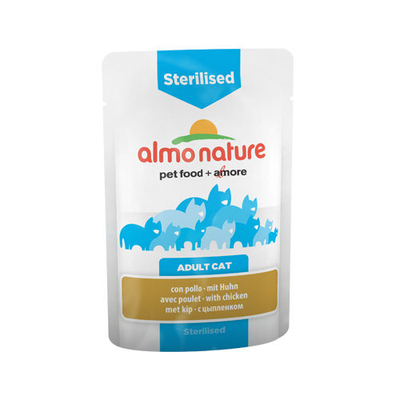 Almo Nature - Sterilised - Kattenvoer - Maaltijdzakje - Kip - 30 x 70 g - natvoer katten