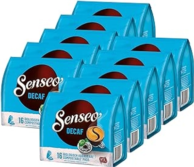 Senseo Koffiepads Decaf/Cafeinevrij, Nieuw Design, 10 Pakken, 10 x 16 Pads