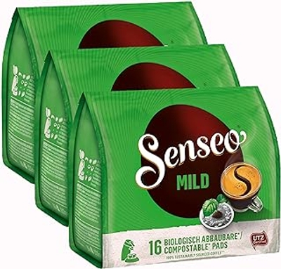 Senseo Koffiepads Mild, Nieuw Design, 3 Pakken, 3 x 16 Pads