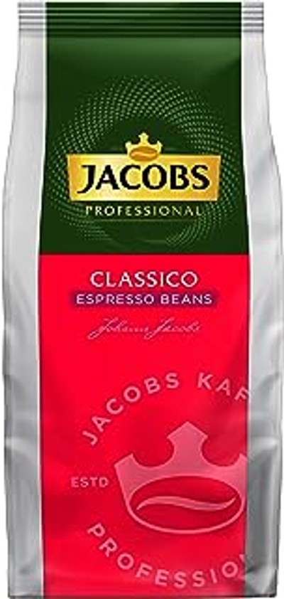 Jacobs Professionele Classico, 1 kg koffiebonen, hele bonen, krachtige volle smaak, voor koffie crema, espresso of latte macchiato, van arbica en robuuste bonen