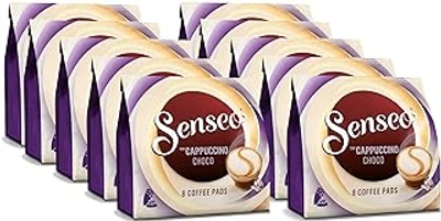 Senseo Coffee Pads Cappuccino Choco, Coffee with Chocolate Taste, New Recipe, 10er Pack, 10x8 Pods