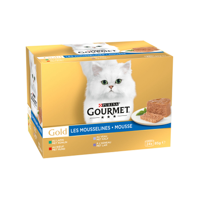 Purina - Gourmet Gold - Mousse Mixed Rund - 48 x 85 g - natvoer katten