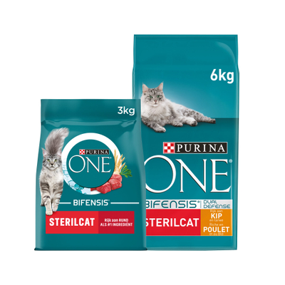 Purina One Sterilcat - Rund en Tarwe - 2 x 3 kg - kattenbrokken